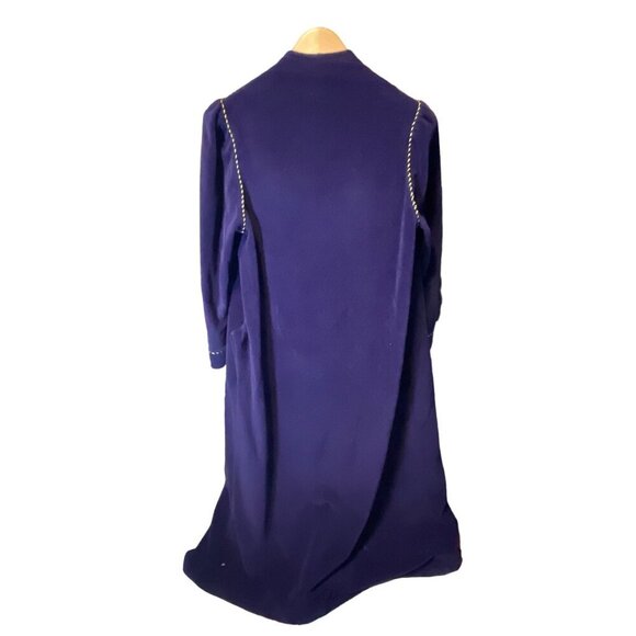 Vintage Vanity Fair Purple Full Zip Full Length Robe Gold Detail Sz M - Picture 2 of 7